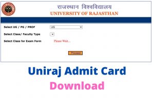 Uniraj 2nd Year Admit Card 2022 at www.univraj.org, Rajasthan University BA B.Sc B.Com Exam Dates