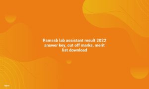RSMSSB Lab assistant Result 2022 Answer Key, Cutoff marks, Merit List Download