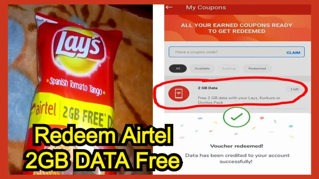 Airtel Free Data Lays and Kurkure Coupon Codes