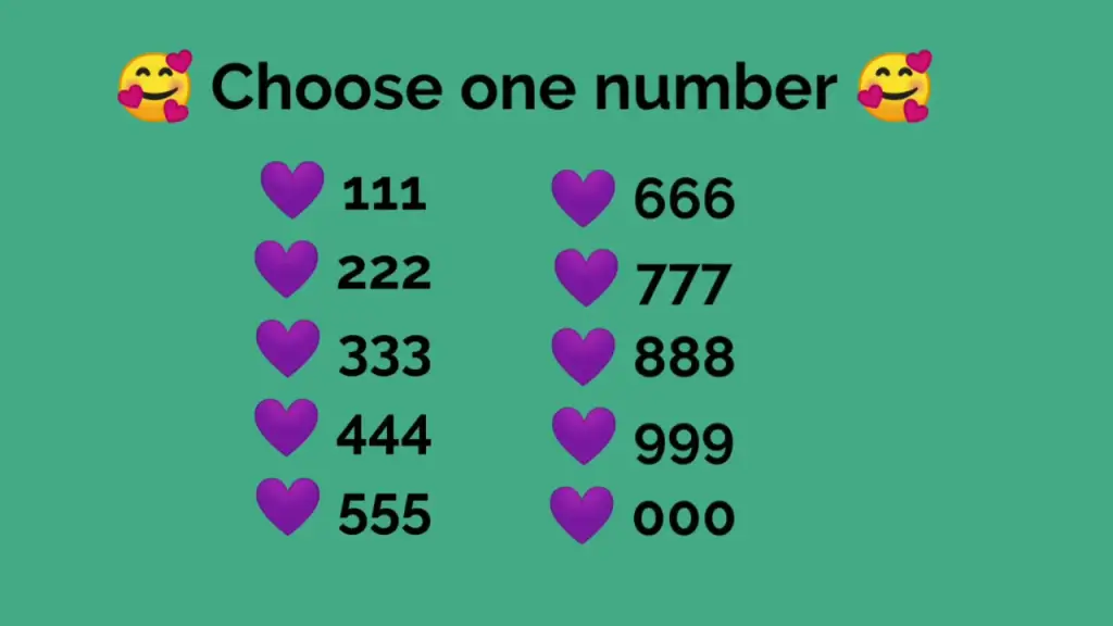 Choose A Number Game