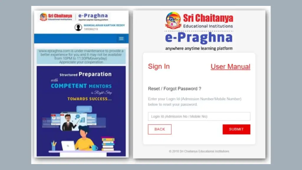 Student registration process at E Praghna