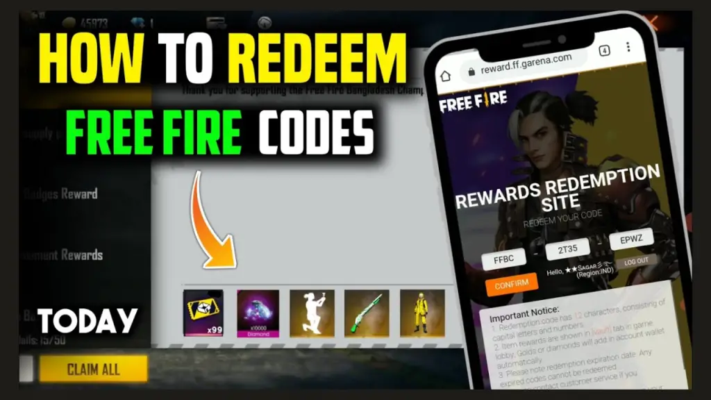 Free Fire redeem code generator