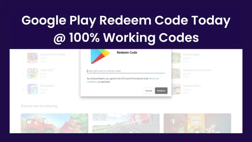Free Google Play Redeem Code Today