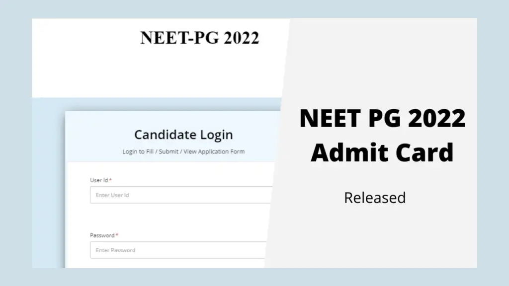 Download NEET PG Admit Card 2022