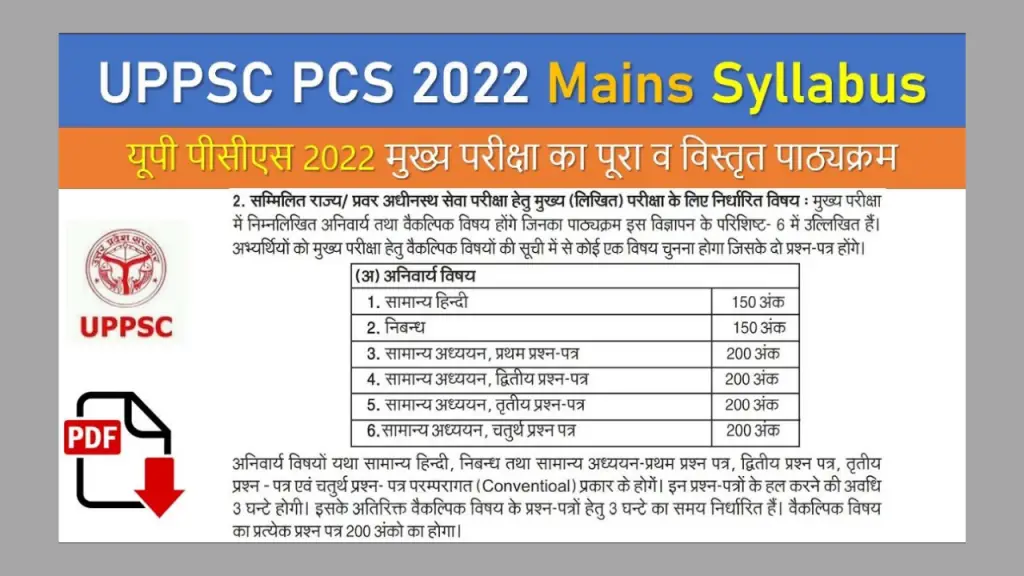 UPPSC PCS Syllabus