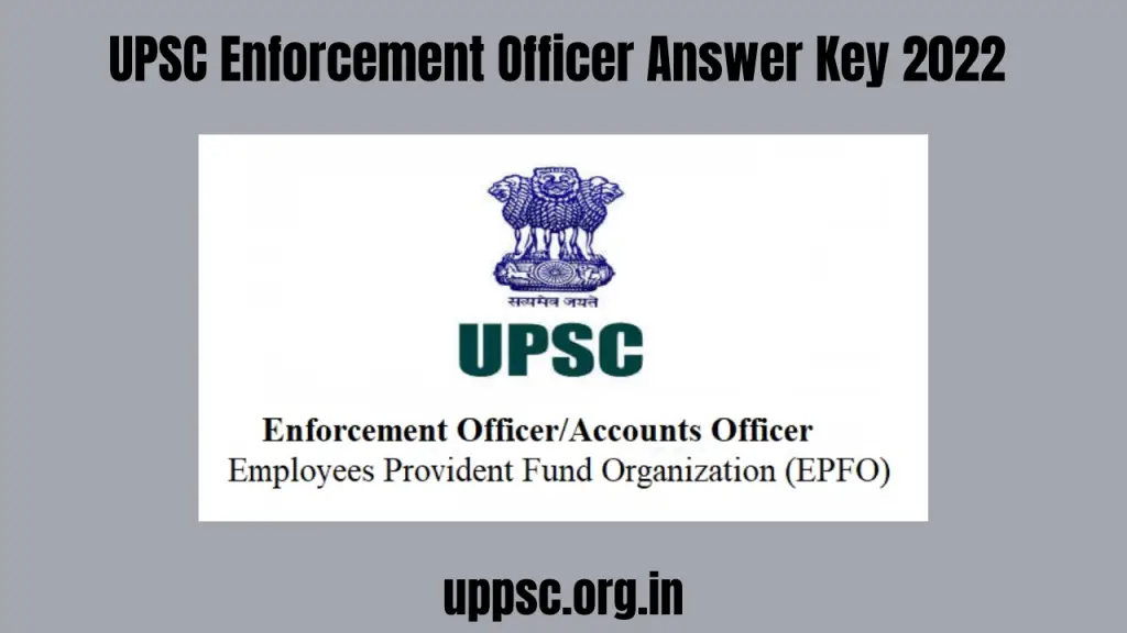 UPSC Enforcement Officer Answer Key