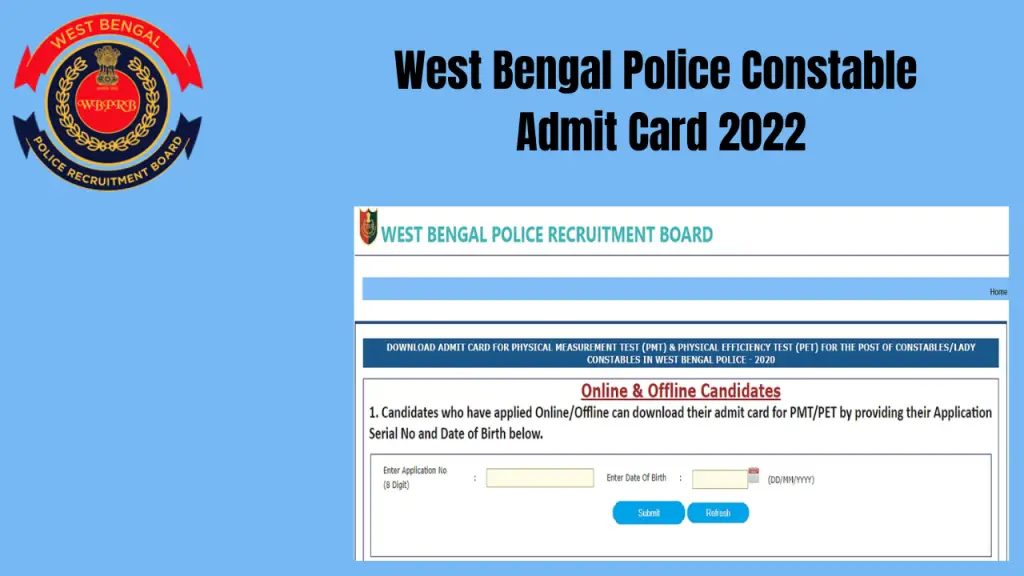West Bengal Police Constable Admit Card 2022