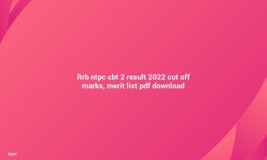 RRB NTPC 2 results 2022 Merit list PDF Download