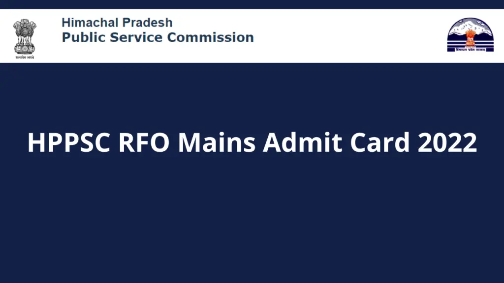 HPPSC RFO Mains Admit Card