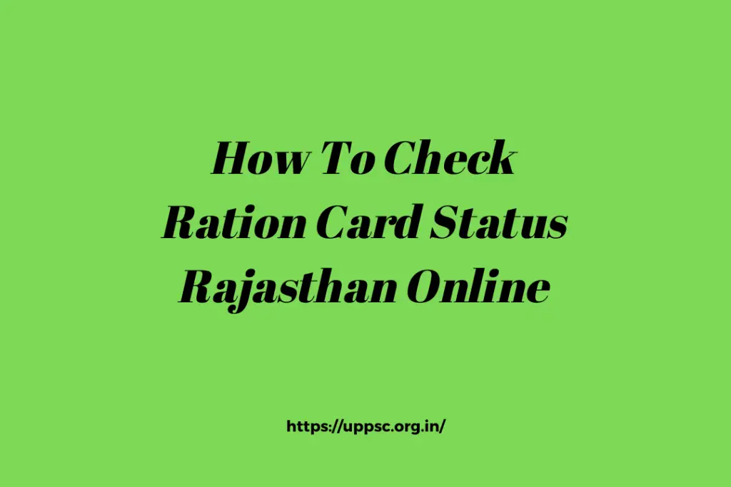 How To Check Ration Card Status Rajasthan Online