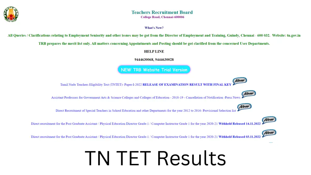TN TET Results 2022