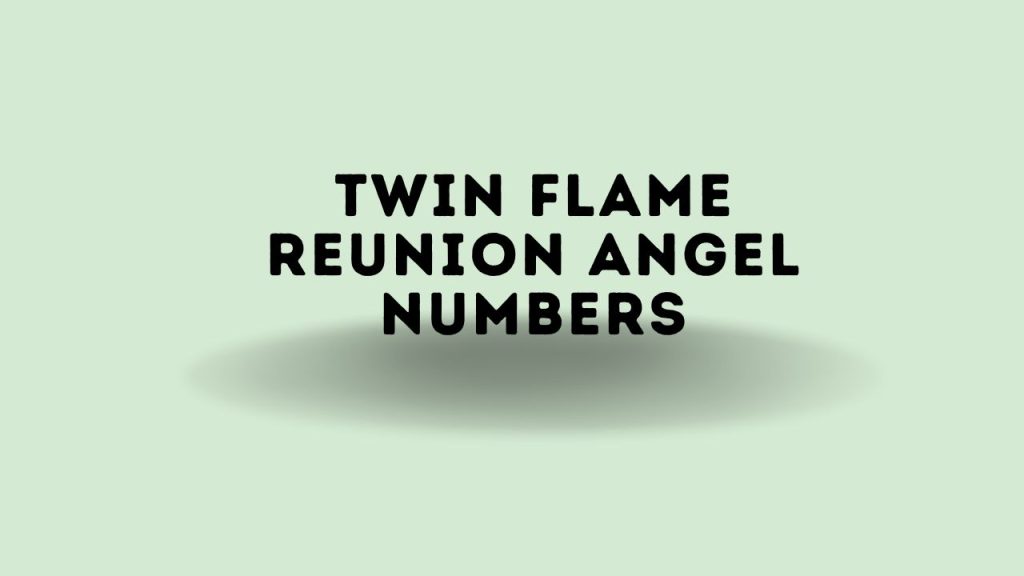 Twin Flame Reunion Angel Numbers