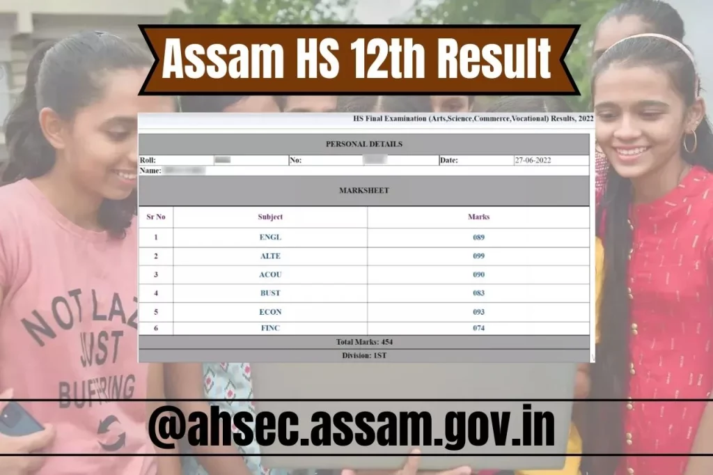 Assam HS 12th Result 