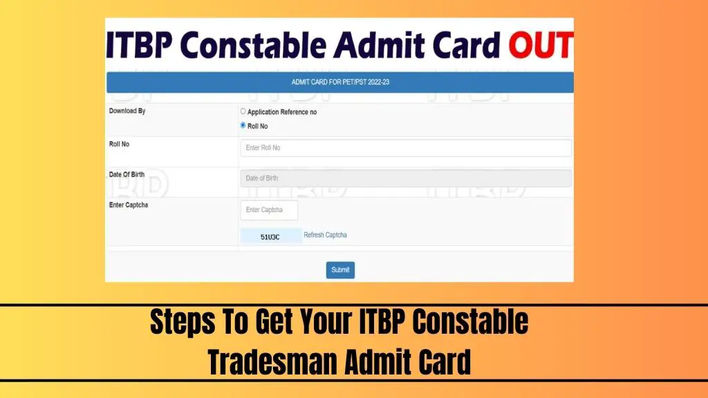 ITBP Constable Tradesman Admit Card